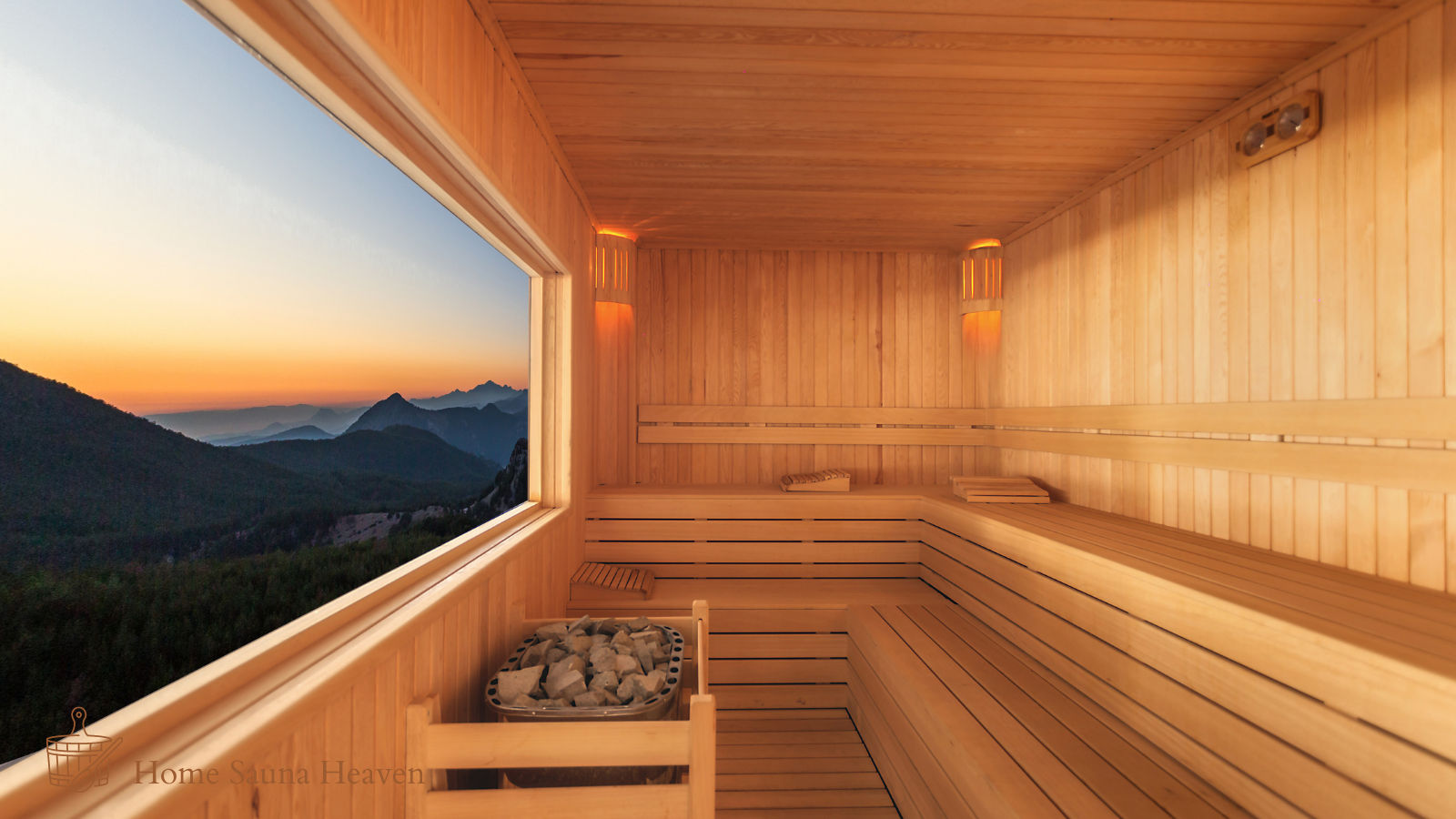 outdoor sauna with spectacular view