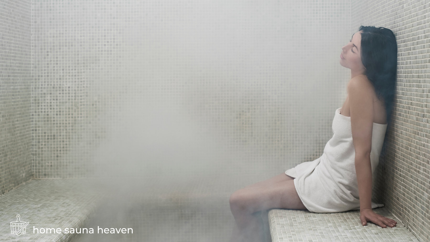 woman relaxing in a steam room