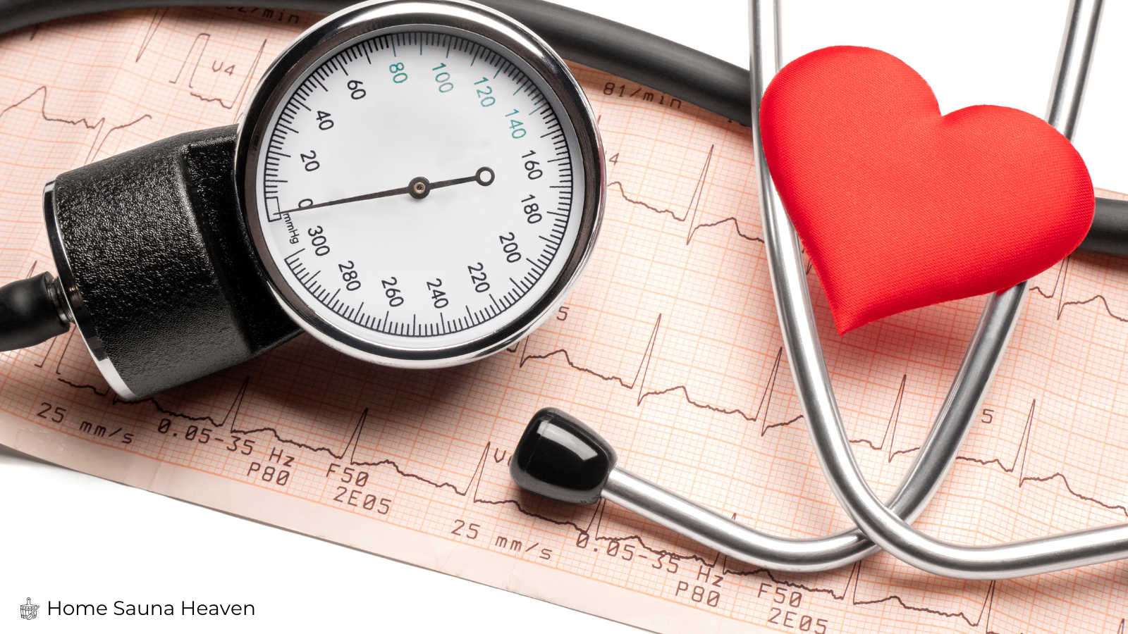 blood pressure gauge and an image of a heart