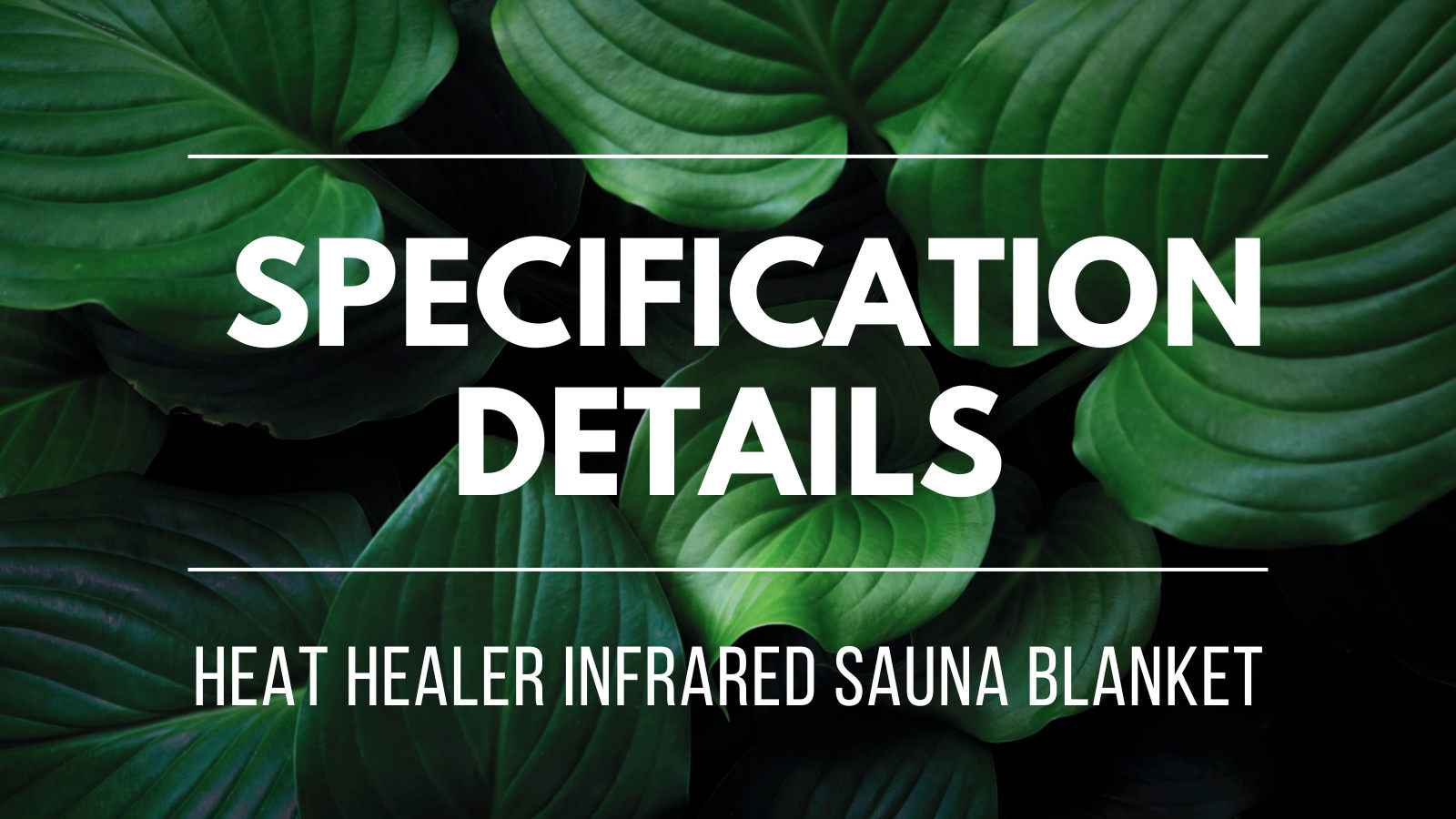 heat healer infrared sauna blanket specifications