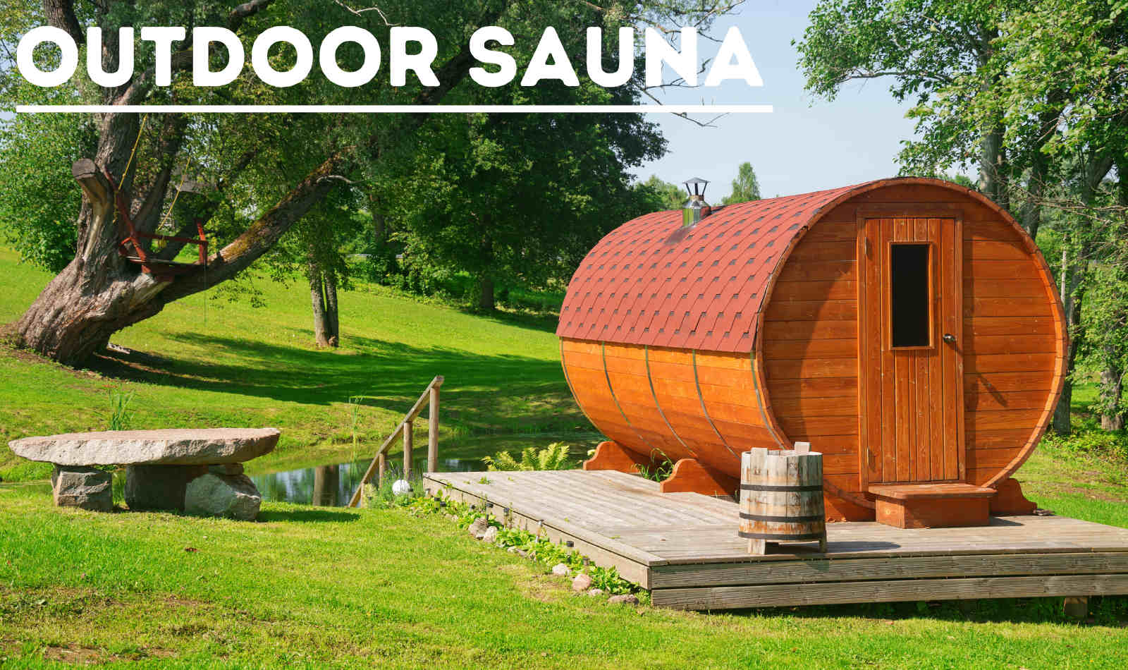 outdoor sauna in a field