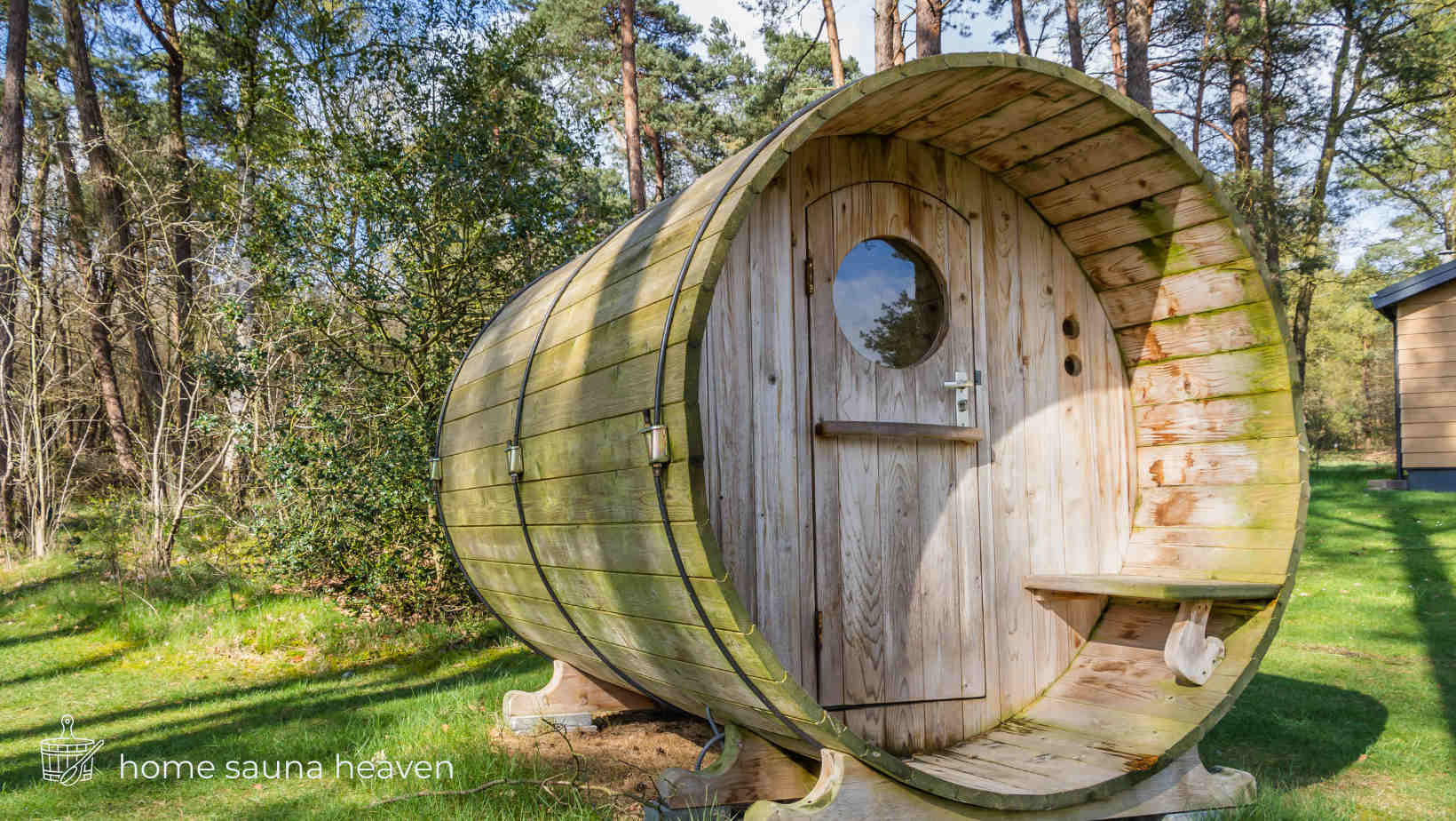 outdoor wooden sauna