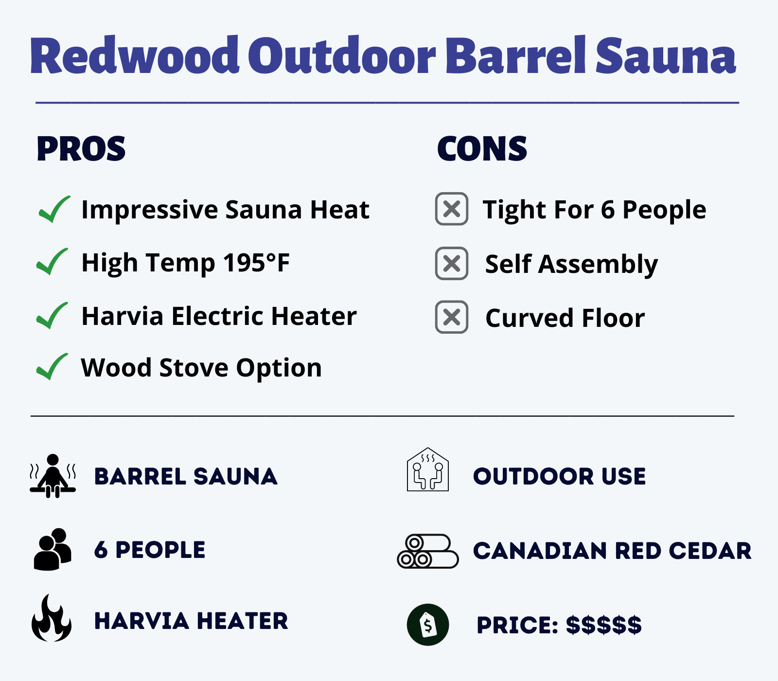 Redwood Outdoor Barrel Sauna features overview and pros and cons