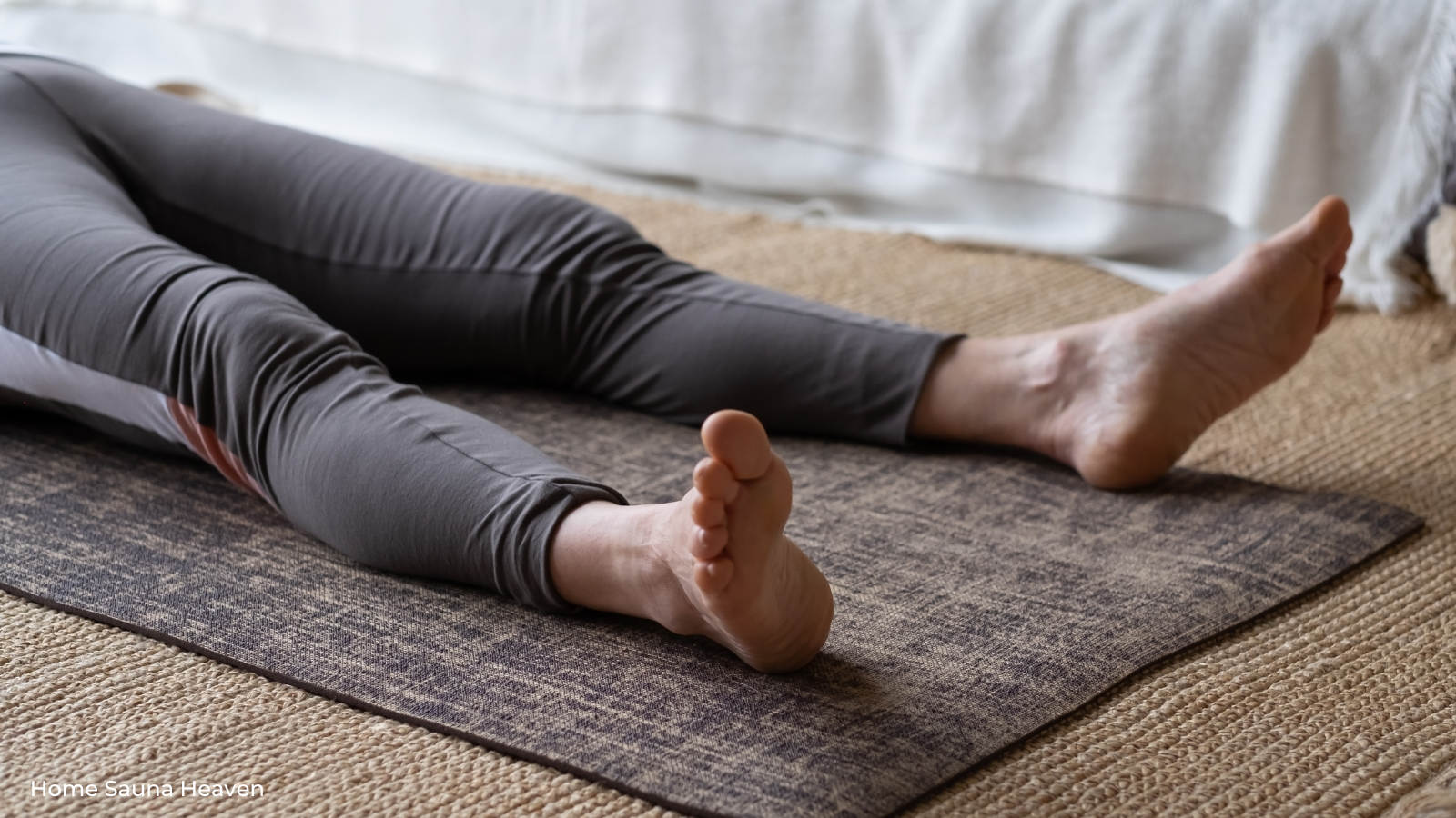 pair of legs laying on an infrared mat