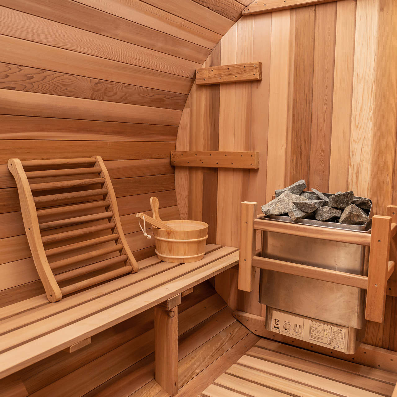 redwood outdoor sauna heater
