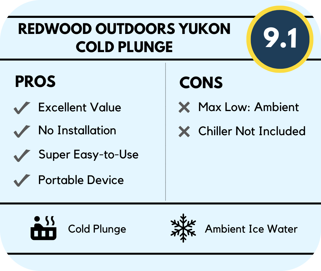 redwood outdoors cold plunge product overview, pros, cons